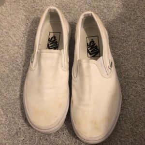 White slip on vans